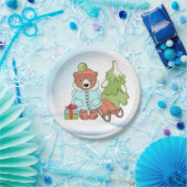 Christmas Teddy Bar Couple mit Geschenk Pappteller (Party)