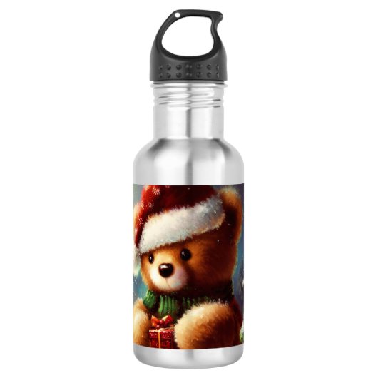 Christmas Teddy Bear 2 Edelstahlflasche (Vorderseite)
