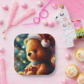 Christmas Teddy Bear 3 Pappteller (Party)