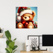 Christmas Teddy Bear 4 Poster (Heimbüro)