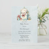 Christmas Teddy Bear Baby Dusche Einladung (Stehend Vorderseite)