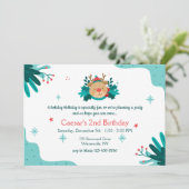 Christmas Teddy Bear Birthday Party Einladung (Stehend Vorderseite)