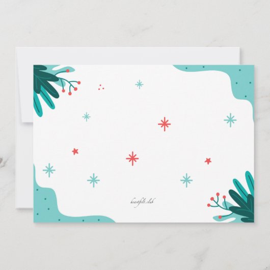 Christmas Teddy Bear Birthday Party Einladung (Rückseite)