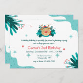 Christmas Teddy Bear Birthday Party Einladung (Vorne/Hinten)