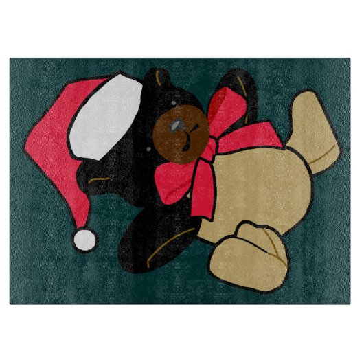 Christmas Teddy Bear Cutting Board Schneidebrett (Vorderseite)