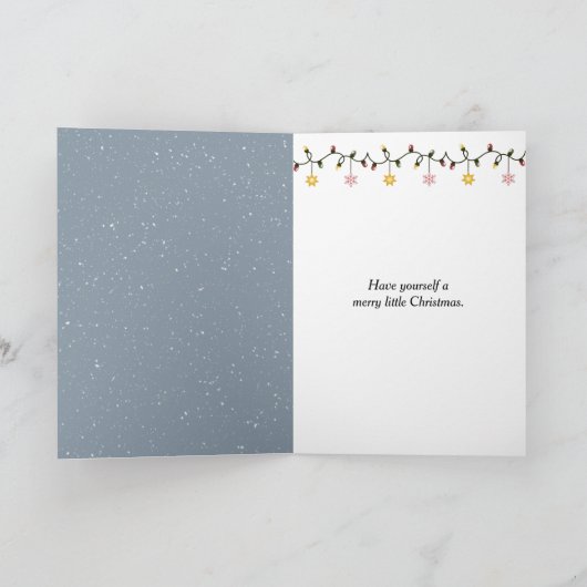 Christmas Teddy Bear Decorating a Tree Karte (Innenseite)