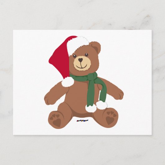 Christmas Teddy Bear Feiertagspostkarte (Vorderseite)