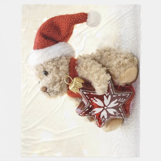 CHRISTMAS TEDDY BEAR FLEECEDECKE (Vorderseite)