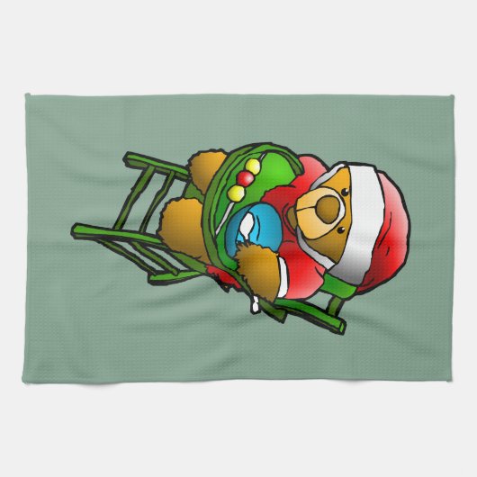 Christmas Teddy Bear Geschirrtuch (Horizontal)