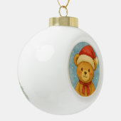 Christmas Teddy Bear in Snowy Wonderland Keramik Kugel-Ornament (Links)