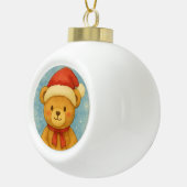 Christmas Teddy Bear in Snowy Wonderland Keramik Kugel-Ornament (Rechts)