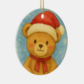 Christmas Teddy Bear in Snowy Wonderland Keramik Ornament (Rechts)
