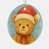 Christmas Teddy Bear in Snowy Wonderland Keramik Ornament (Links)