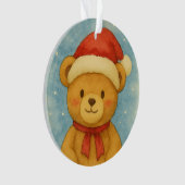 Christmas Teddy Bear in Snowy Wonderland Ornament (Vorderseite)