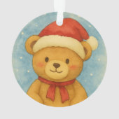 Christmas Teddy Bear in Snowy Wonderland Ornament (Rückseite)