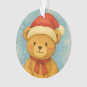 Christmas Teddy Bear in Snowy Wonderland Ornament (Vorderseite)