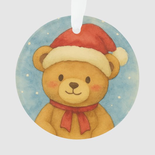 Christmas Teddy Bear in Snowy Wonderland Ornament (Vorderseite)