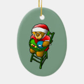 Christmas Teddy Bear Keramik Ornament (Hinten)