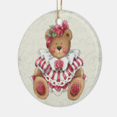 Christmas Teddy Bear Keramik Ornament (Links)