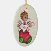 Christmas Teddy Bear Keramikornament (Rechts)