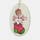 Christmas Teddy Bear Keramikornament (Links)
