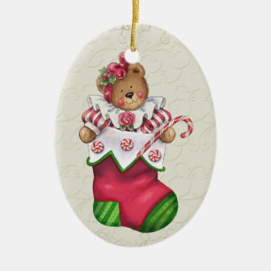 Christmas Teddy Bear Keramikornament