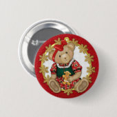 Christmas Teddy Bear - Mädchen Button (Vorne & Hinten)