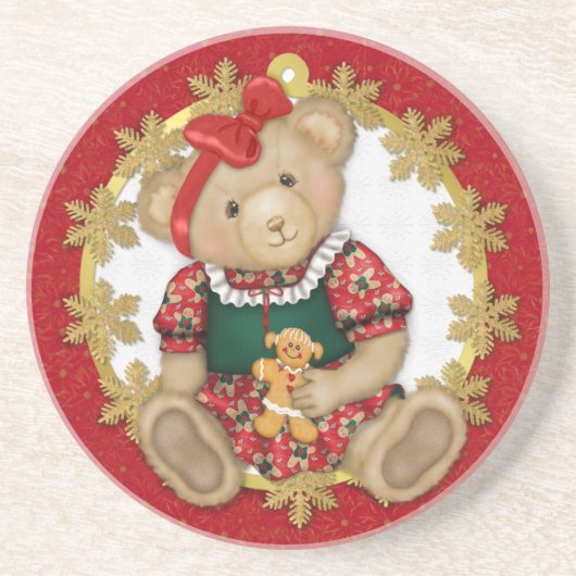 Christmas Teddy Bear - Mädchen Getränkeuntersetzer (Vorne)