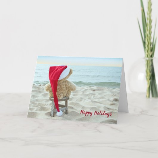 Christmas Teddy Bear Miss You Feiertagskarte (Vorderseite)