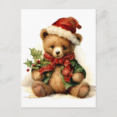 Christmas Teddy Bear Postkarte (Vorderseite)