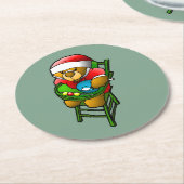 Christmas Teddy Bear Runder Pappuntersetzer (Angewinkelt)