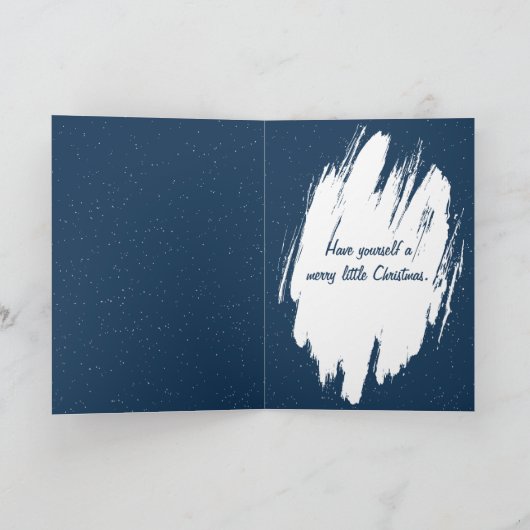 Christmas Teddy Bear Watching Santa Karte (Innenseite)