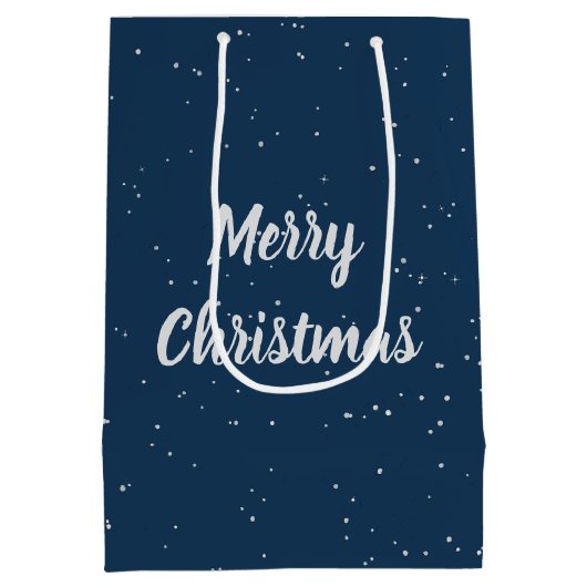 Christmas Teddy Bear Watching Santa Mittlere Geschenktüte (Rückseite)