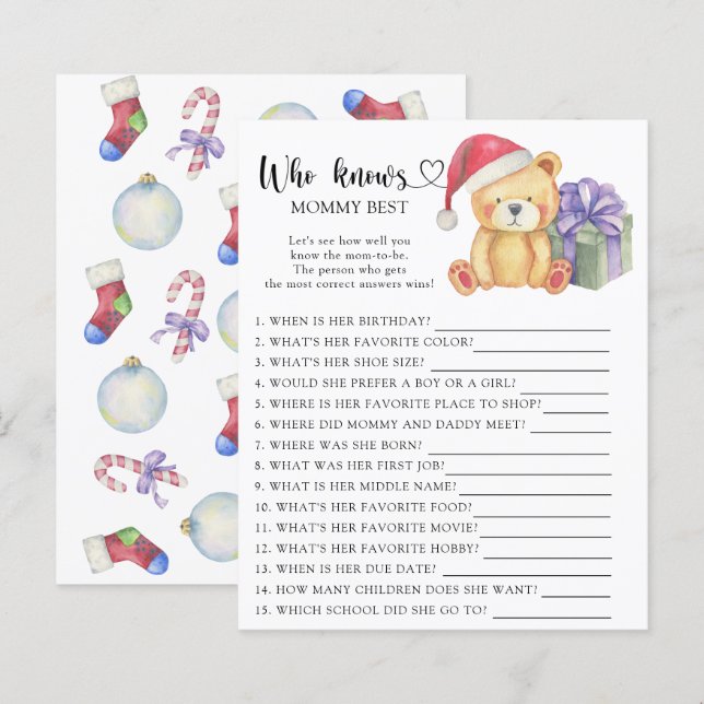 Christmas Teddy Bear - Wer Mami am besten kennt (Vorne/Hinten)