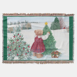 Christmas Teddy Bear Winter Wonderland Decke
