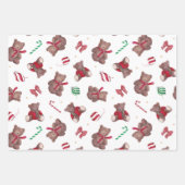 Christmas Teddy Bears Baubles Bows Geschenkpapier Set (Vorderseite)