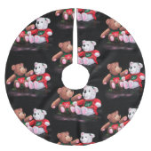 Christmas Teddy Bears Tree Skirt Polyester Weihnachtsbaumdecke (Vorderseite)