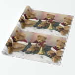 Christmas Teddy Bears Wrapping Paper Geschenkpapier<br><div class="desc">Weihnachtsbärenwackelpapier</div>