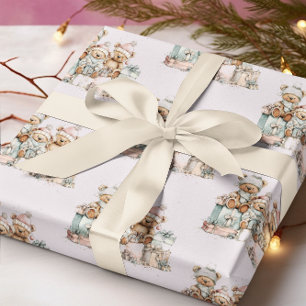 Christmas Teddy Bears Wrapping Paper Geschenkpapier