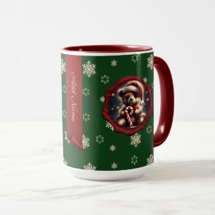 Christmas Teddy Candy Personalisiert Banner Green Tasse