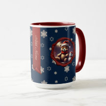 Christmas Teddy Friend Personalisiert Banner Blue