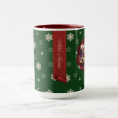 Christmas Teddy Friend Personalisiert Banner Green Tasse (Zentrum)