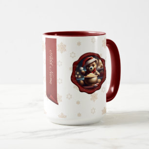 Christmas Teddy Porridge Personalisiert Banner Whi Tasse