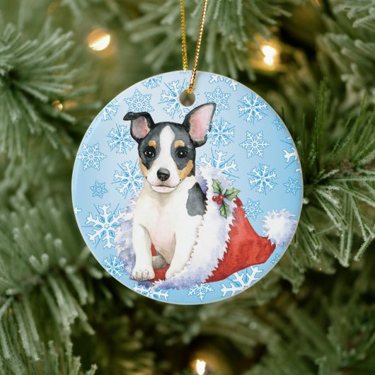 Christmas Teddy Roosevelt Terrier Keramik Ornament (Baum)