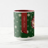 Christmas Teddy Snowball Personalisiert Banner Grü Tasse (Zentrum)