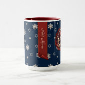 Christmas Teddy Soft Personalisiert Banner Blue Tasse (Zentrum)