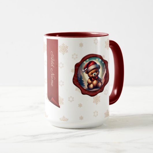 Christmas Teddy Startree Personalisiert Banner Whi Tasse (VorderseiteRechts)