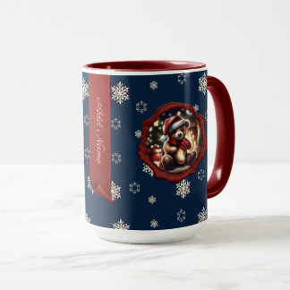 Christmas Teddy Strumpf Personalisiert Banner Blue Tasse
