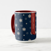 Christmas Teddy Train2 Personalisiert Banner Blau Tasse (Vorderseite Links)