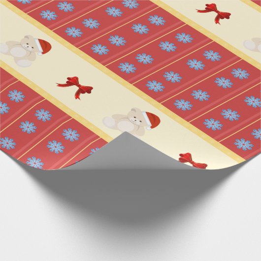 Christmas Teddy Wrapping Geschenkpapier (Ecke)